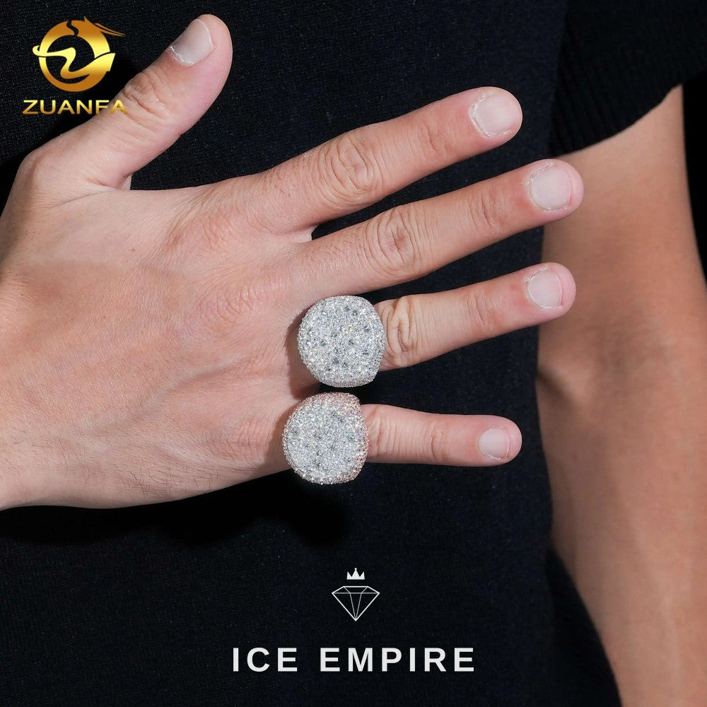 Iced Out 925 Silver Moissanite Ring