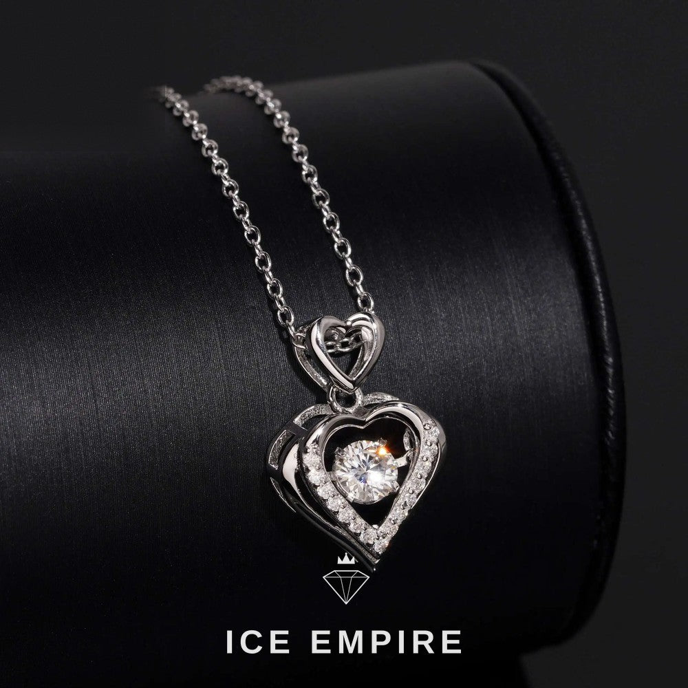 Iced Out Heart 925 Silver Lab Grown Diamond Pendant