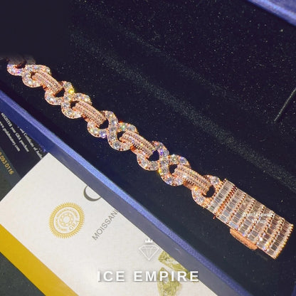 Iced Out Rose Gold Plated Moissanite Cuban Chain