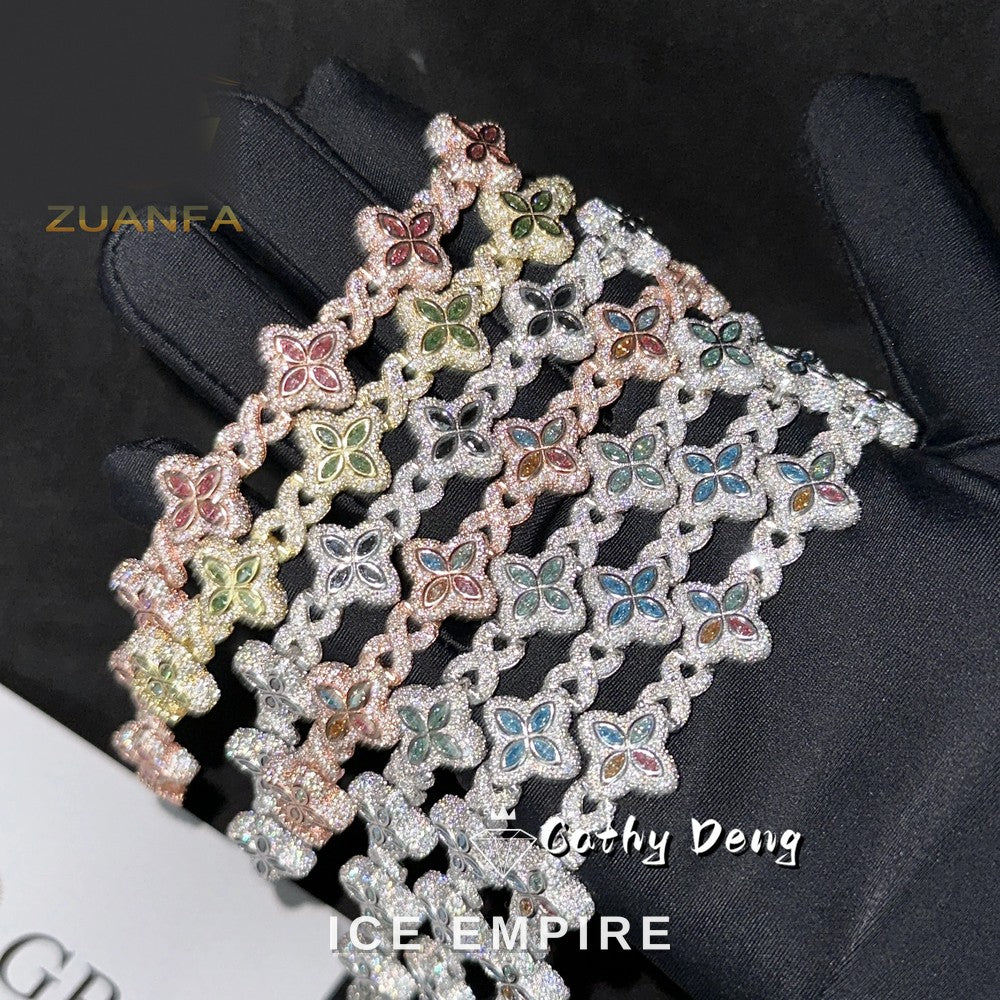 Iced Out Rose Gold Plated Moissanite Cuban Chain