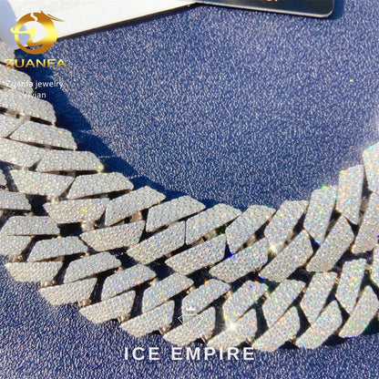 Iced Out Rose Gold Plated Moissanite Cuban Chain