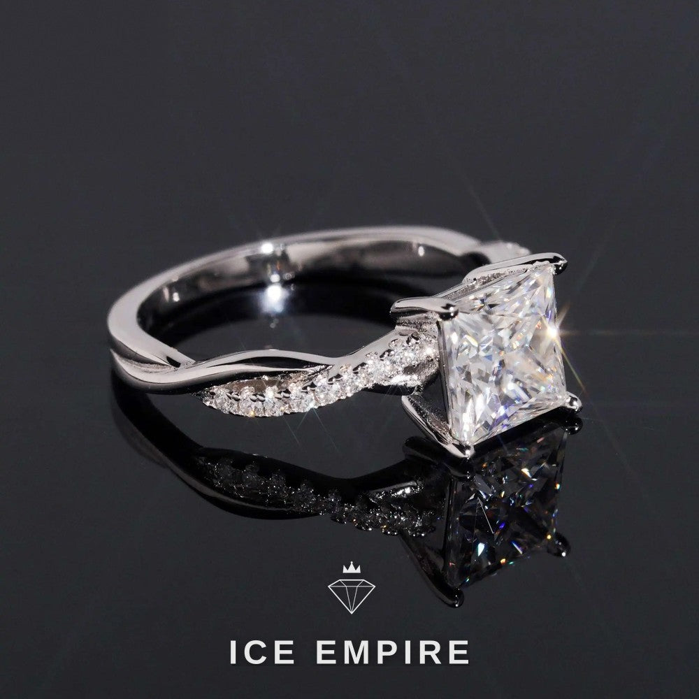 Iced Out Gold Plated Moissanite Wedding Band