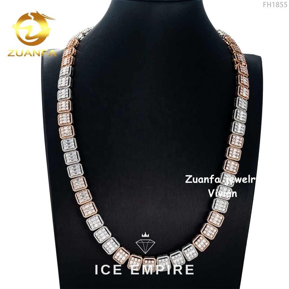 Iced Out Rose Gold Plated Moissanite Cuban Chain