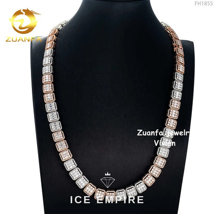 Iced Out Rose Gold Plated Moissanite Cuban Chain