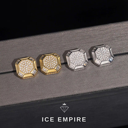 Iced Out 925 Silver Moissanite Stud Earrings