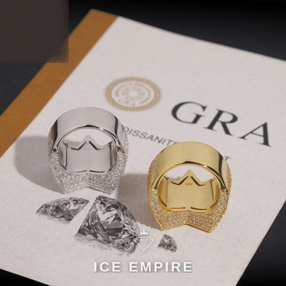 Iced Out Baguette Rose Gold Plated Moissanite Ring