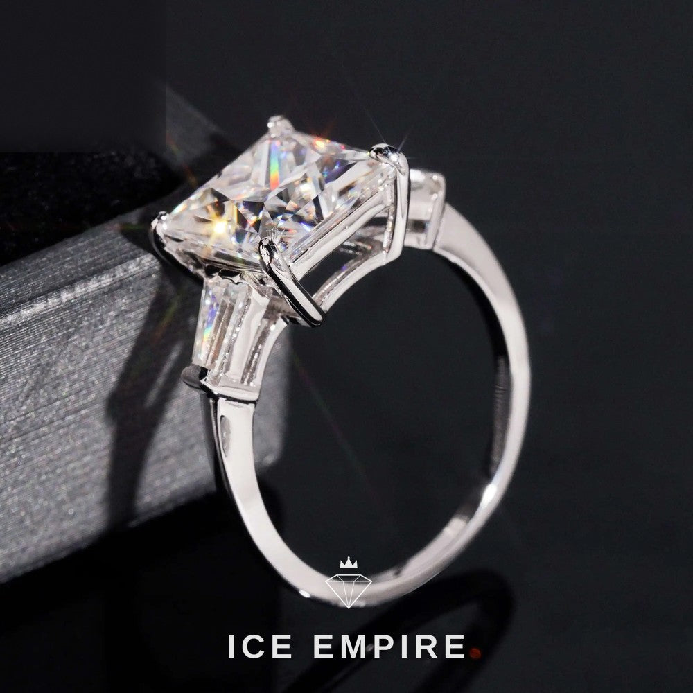 Iced Out 18K Gold Moissanite Engagement Ring
