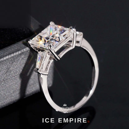 Iced Out 18K Gold Moissanite Engagement Ring