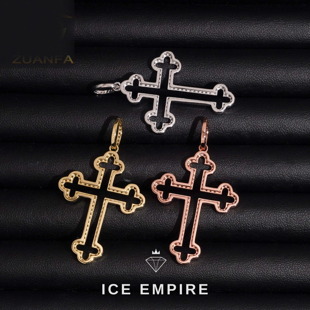 Iced Out Cross Gold Plated Pendant