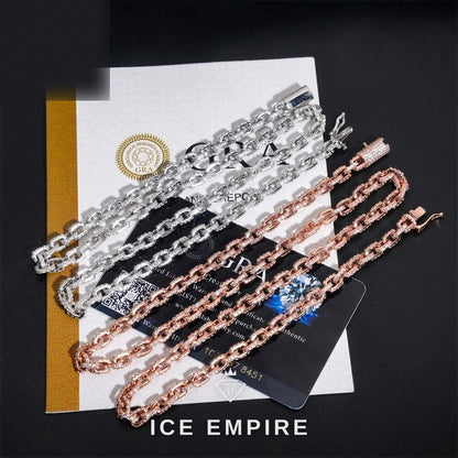 Iced Out Rose Gold Plated Moissanite Cuban Chain