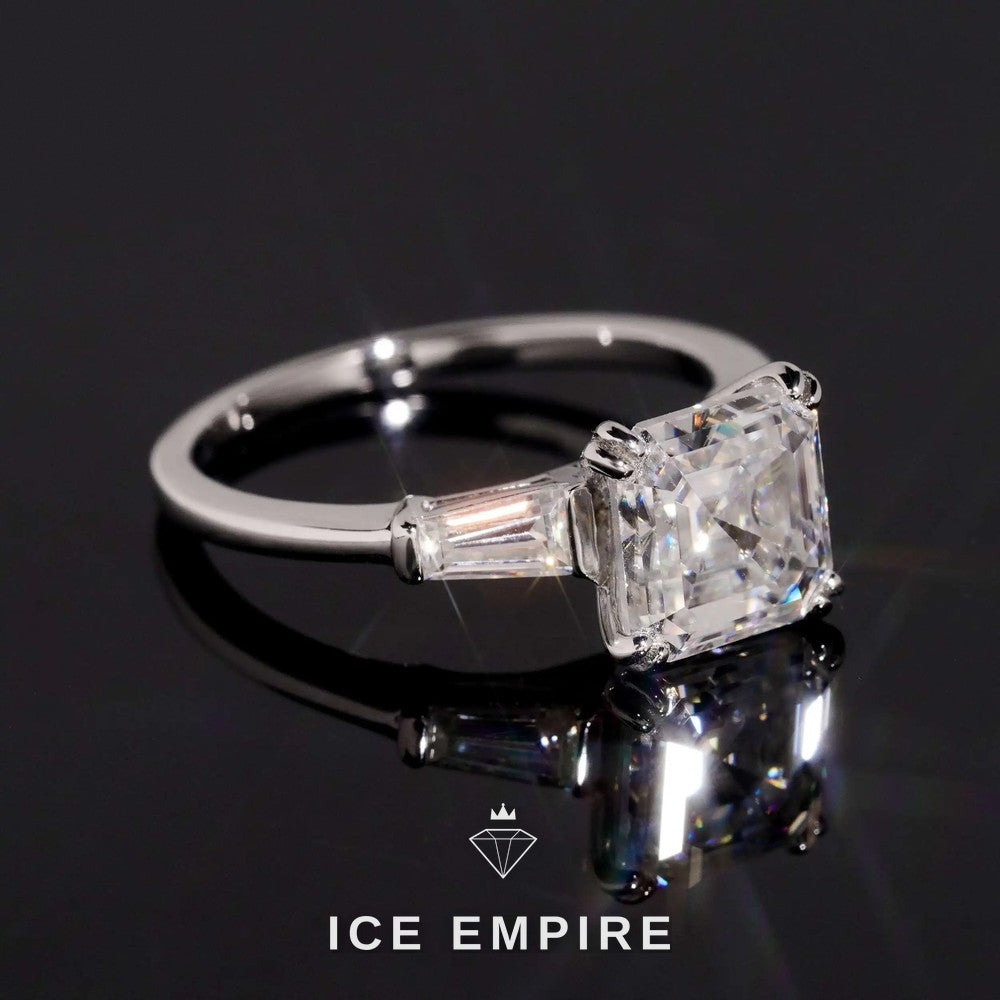 Iced Out 18K Gold Moissanite Wedding Band