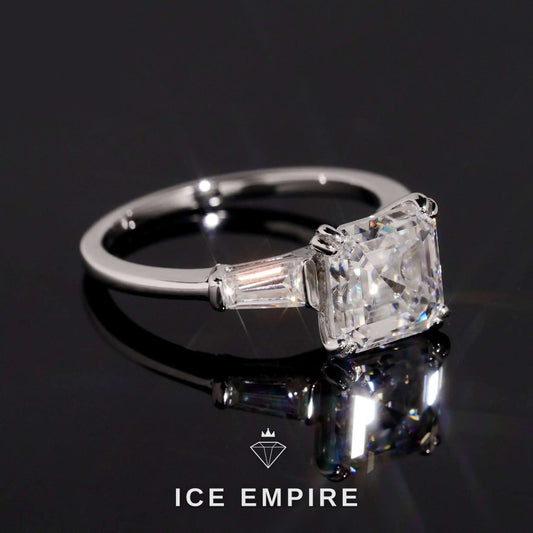 Iced Out 18K Gold Moissanite Wedding Band