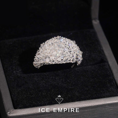 Iced Out 925 Silver Moissanite Ring