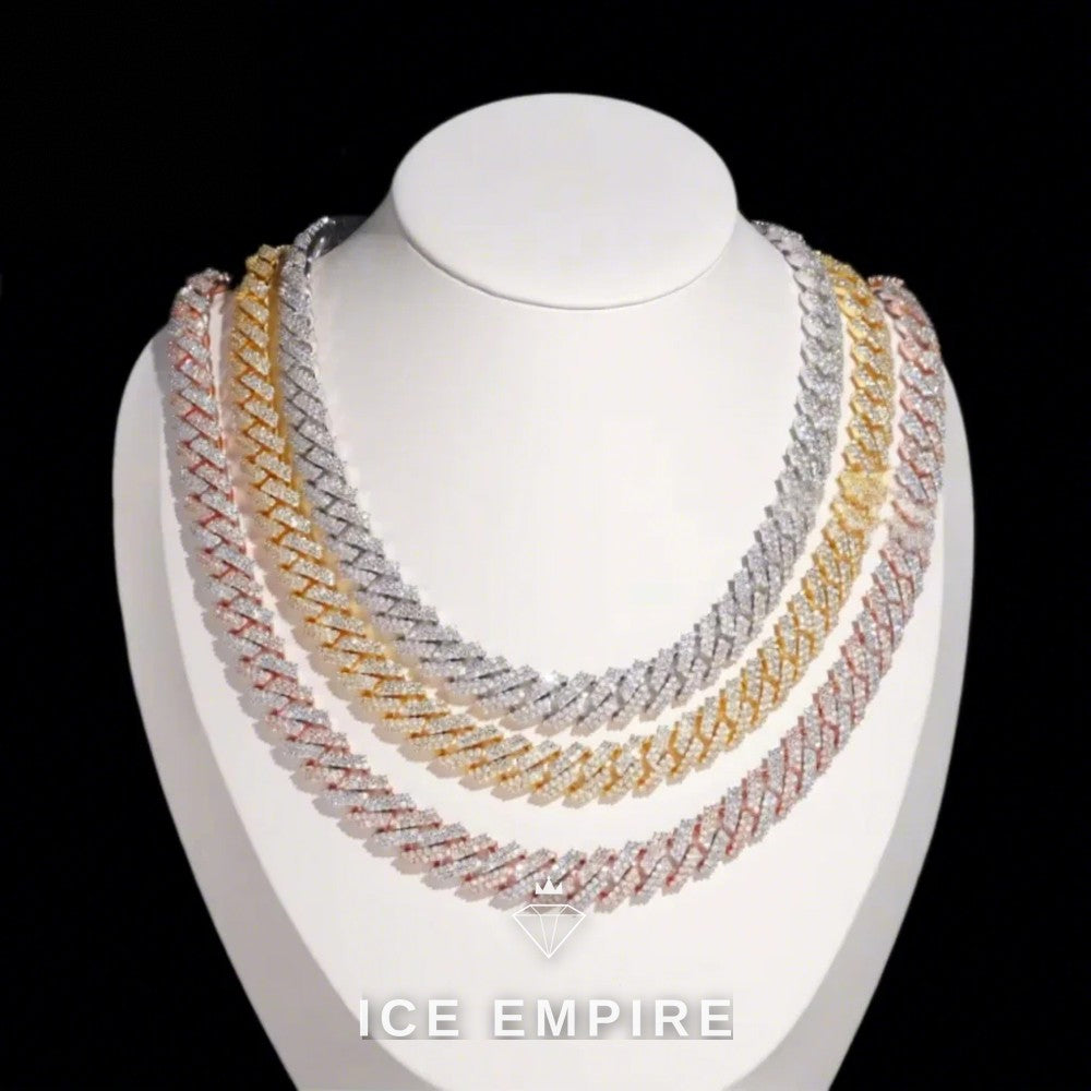 Iced Out Rose Gold Plated Moissanite Cuban Chain