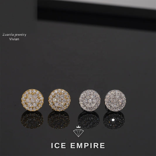 Iced Out Rose Gold Plated Moissanite Earrings