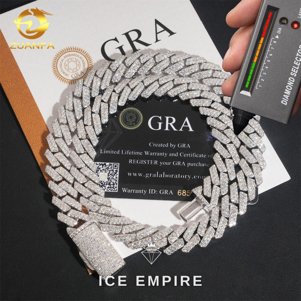 Iced Out Rose Gold Plated Moissanite Cuban Chain