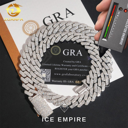 Iced Out Rose Gold Plated Moissanite Cuban Chain