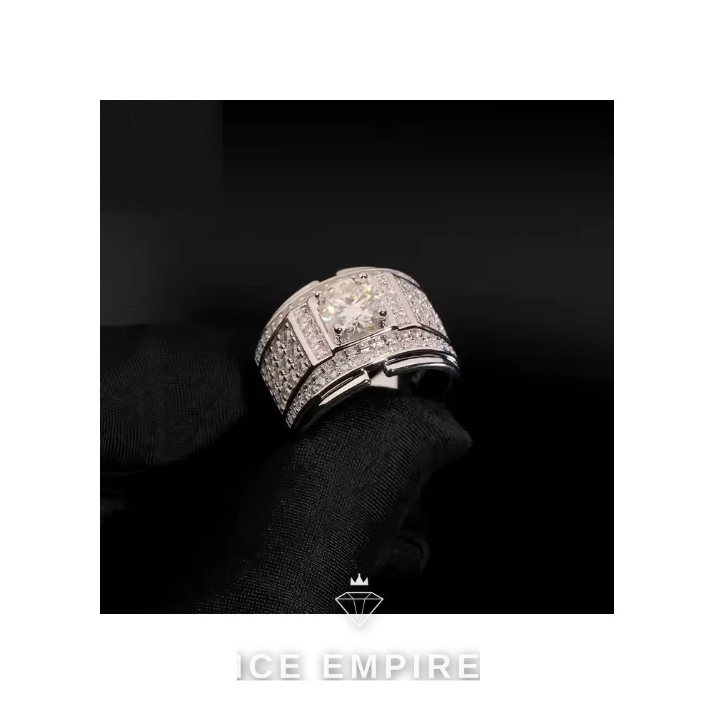 Iced Out Baguette 925 Silver Moissanite Ring