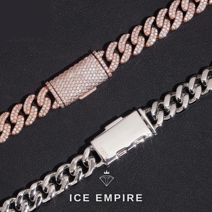 Iced Out Rose Gold Plated Moissanite Cuban Chain