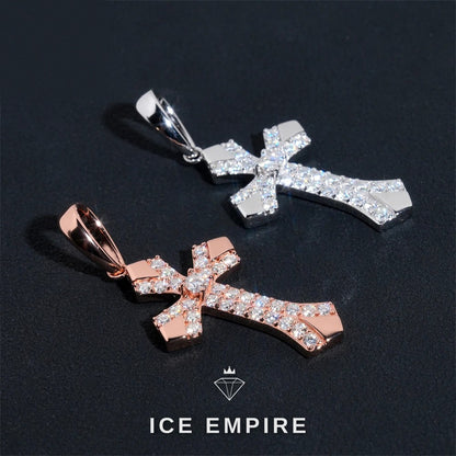 Iced Out Cross 925 Silver Pendant