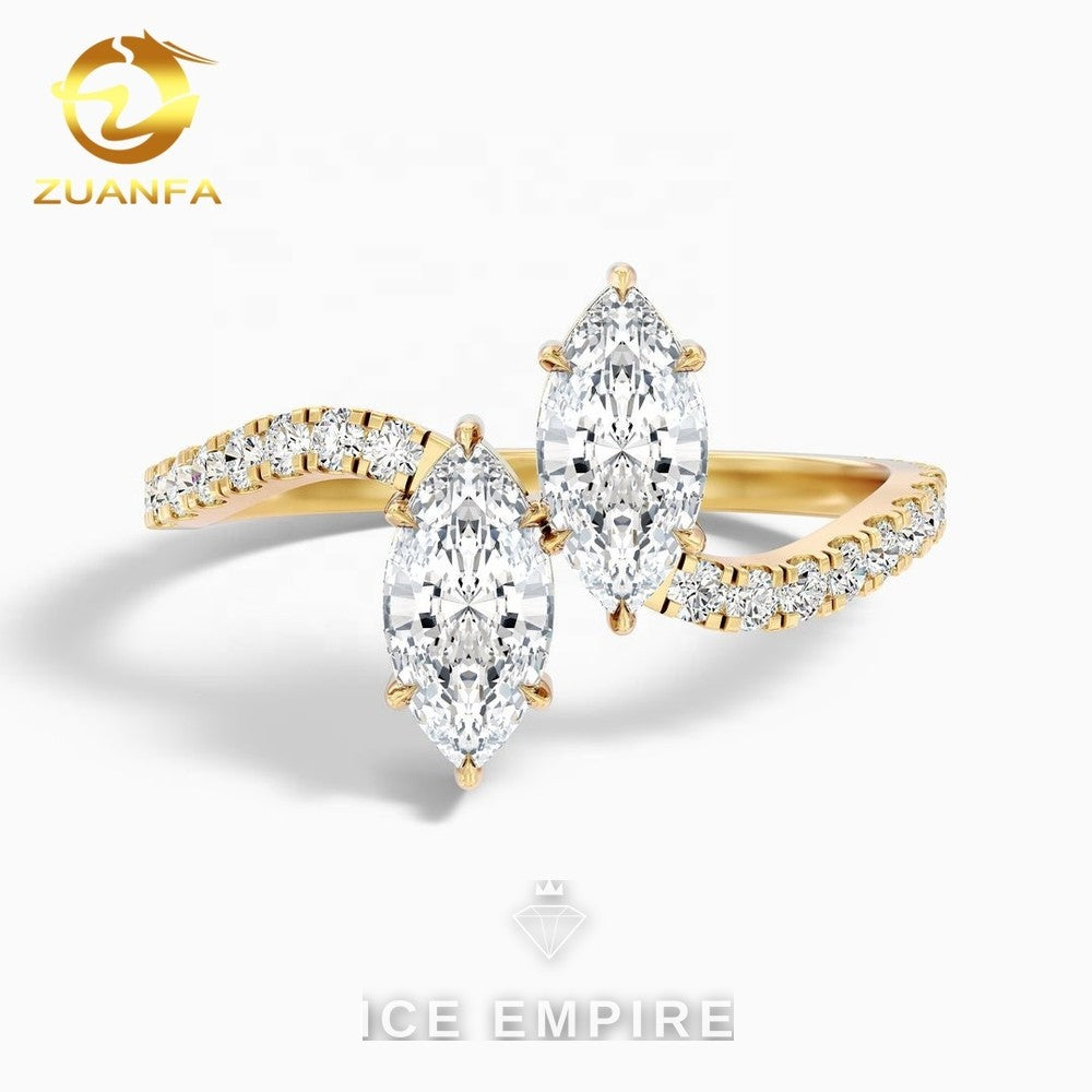 Iced Out 10K Gold Lab Grown Diamond Ring