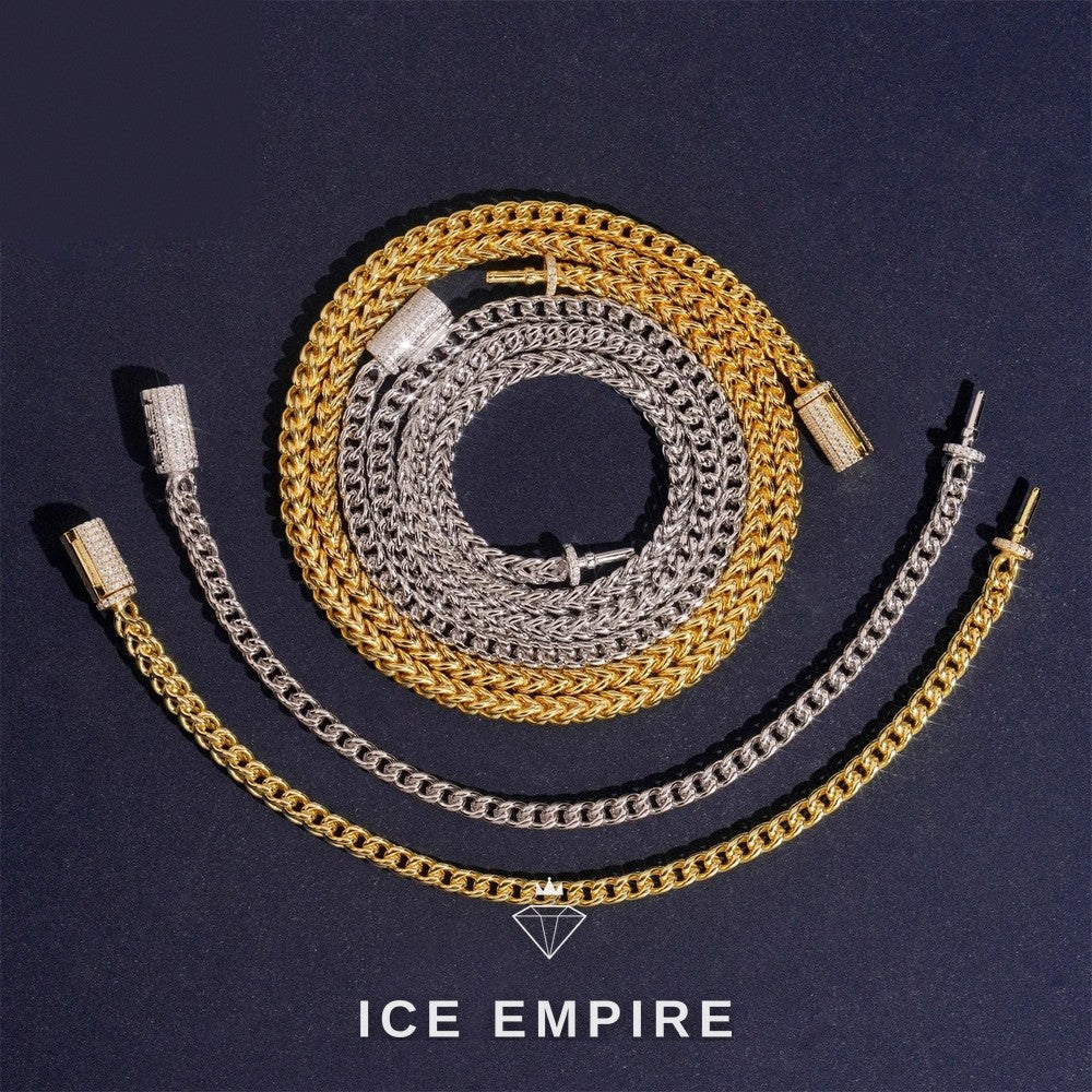 Iced Out Rose Gold Plated Moissanite Cuban Chain