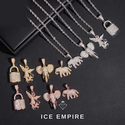 Iced Out Rose Gold Moissanite Pendant
