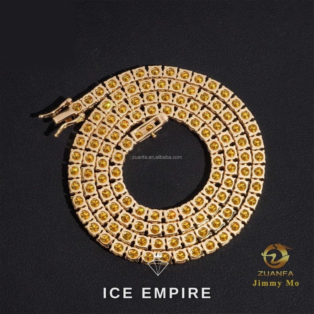 Iced Out Gold Plated Moissanite Cuban Chain