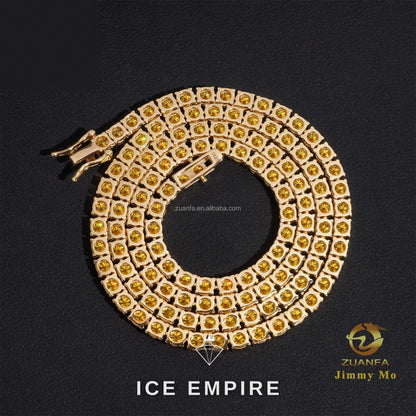 Iced Out Gold Plated Moissanite Cuban Chain