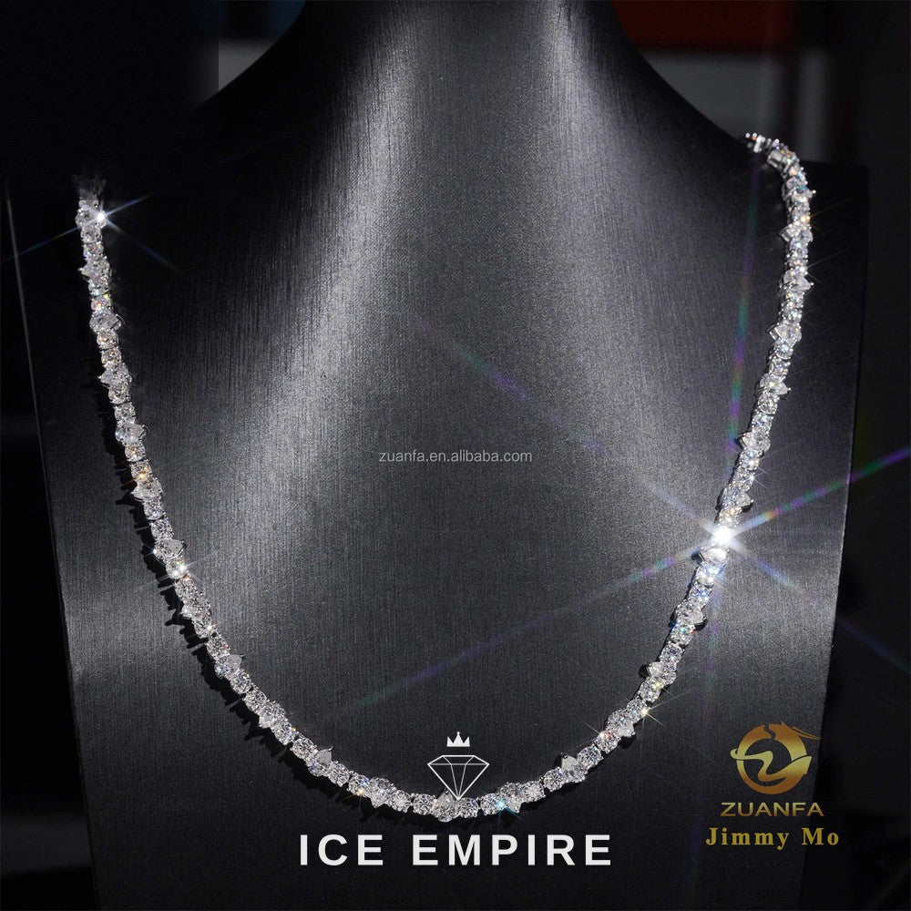 Iced Out 925 Silver Moissanite Cuban Chain