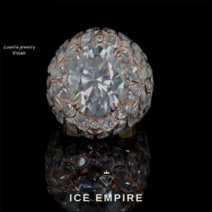Iced Out 925 Silver Moissanite Ring