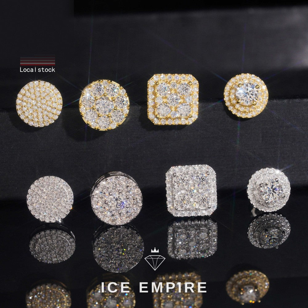 Iced Out Gold Plated Moissanite Earrings