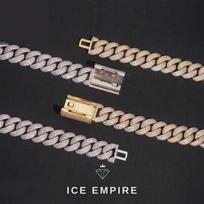 Iced Out Rose Gold Plated Moissanite Cuban Chain