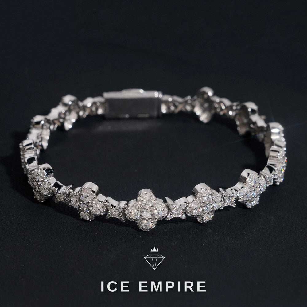 Iced Out Cross Rose Gold Plated Moissanite Cuban Chain