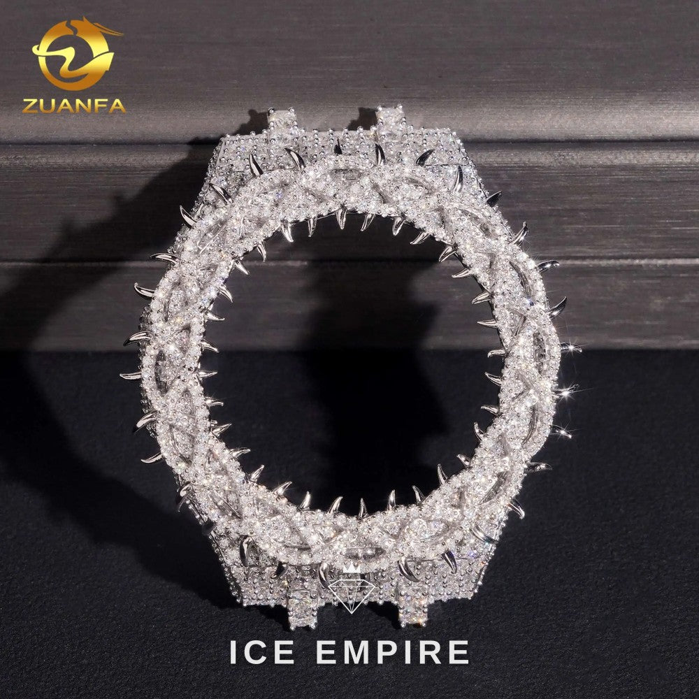 Iced Out 925 Silver Moissanite Watch