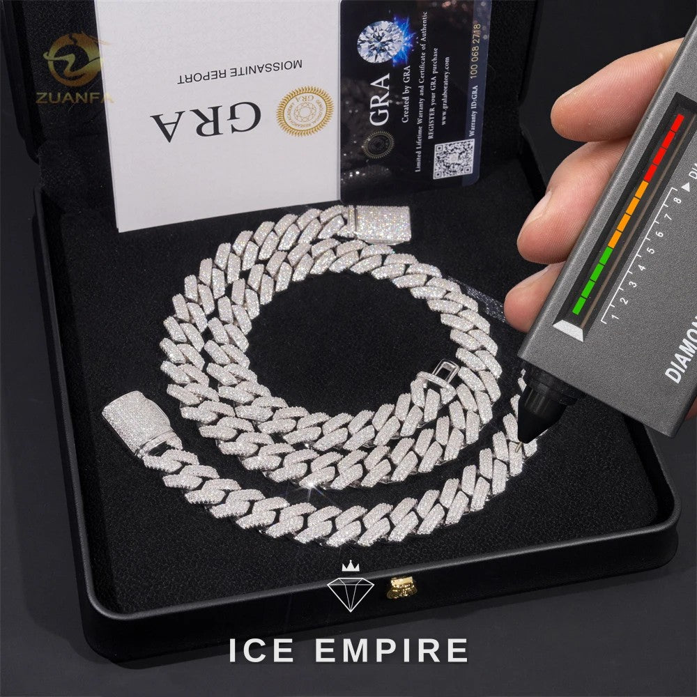 Iced Out Rose Gold Plated Moissanite Cuban Chain