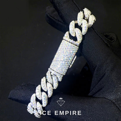 Iced Out 925 Silver Moissanite Cuban Chain