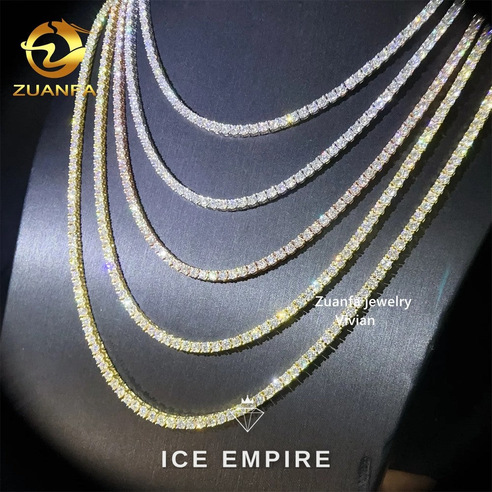 Iced Out Rose Gold Plated Moissanite Tennis Chain