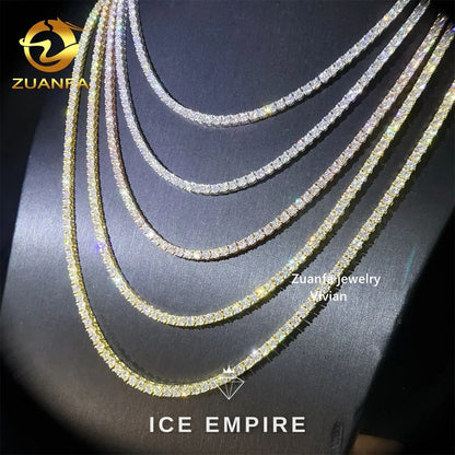Iced Out Rose Gold Plated Moissanite Tennis Chain