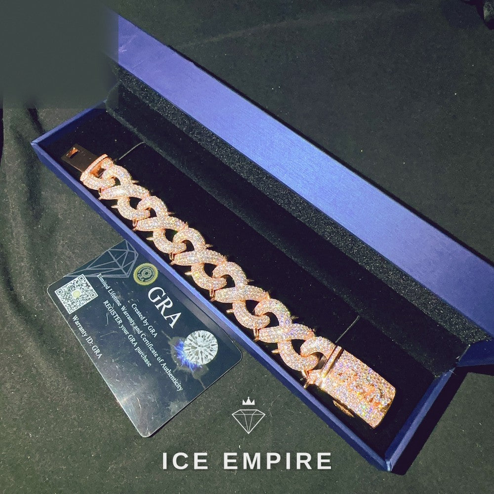 Iced Out 925 Silver Moissanite Cuban Chain