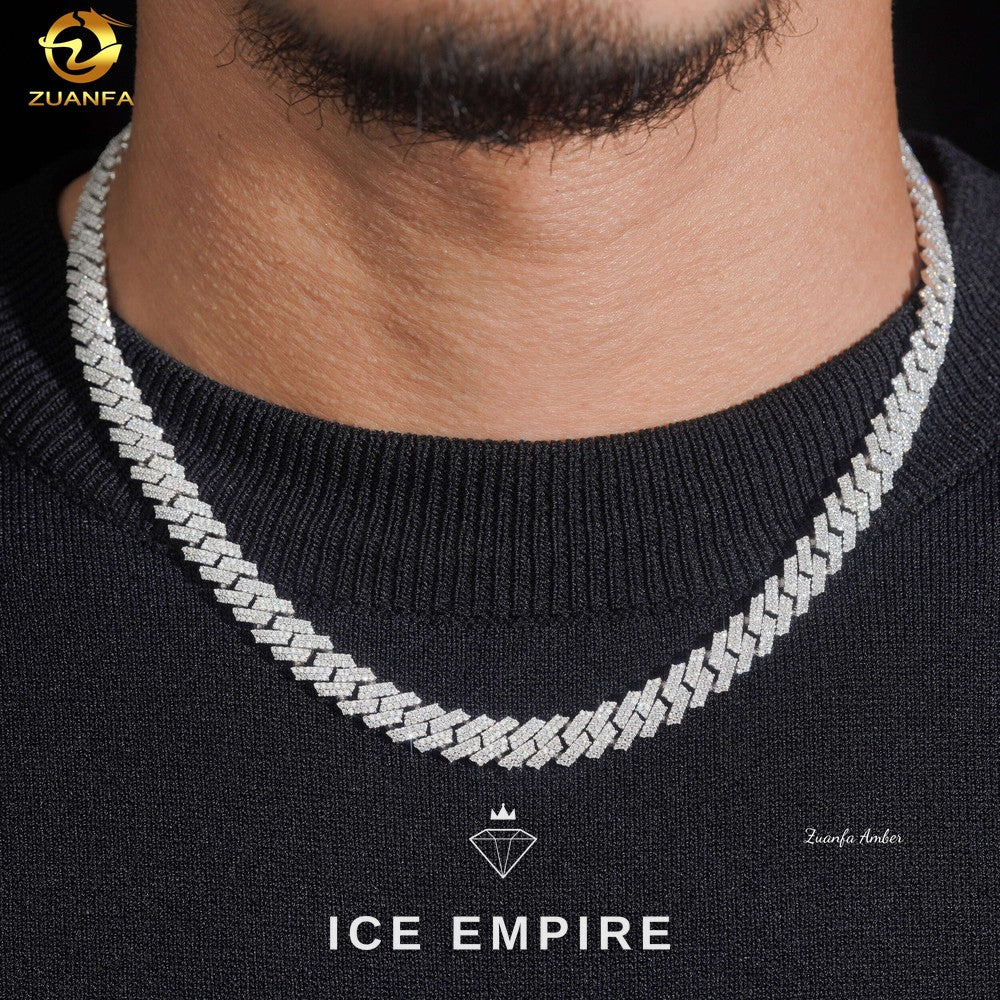 Iced Out 14K Gold Lab Grown Diamond Cuban Chain