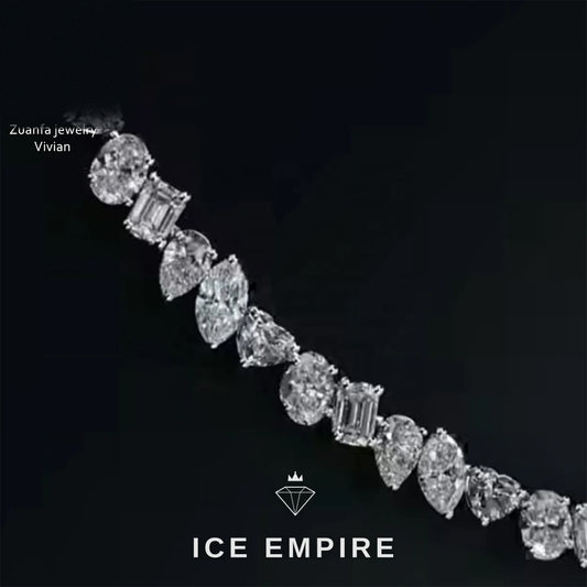 Iced Out Rose Gold Plated Moissanite Cuban Chain