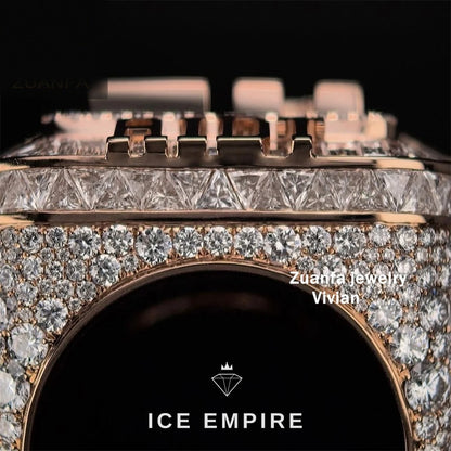 Iced Out 925 Silver Moissanite Ring