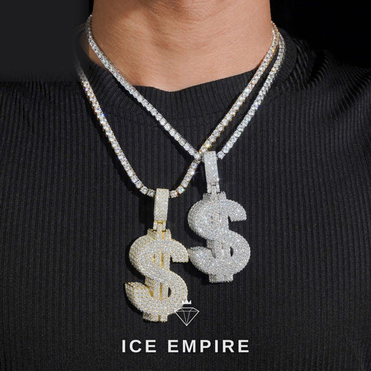 Iced Out Baguette 925 Silver Moissanite Pendant