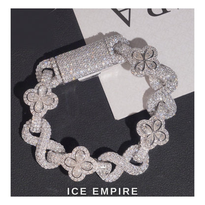 Iced Out 925 Silver Moissanite Cuban Chain