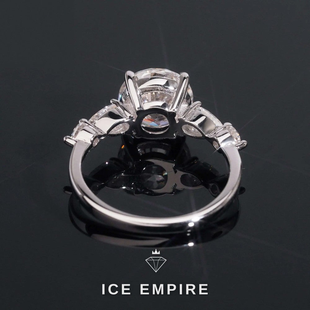 Iced Out 18K Gold Moissanite Wedding Band