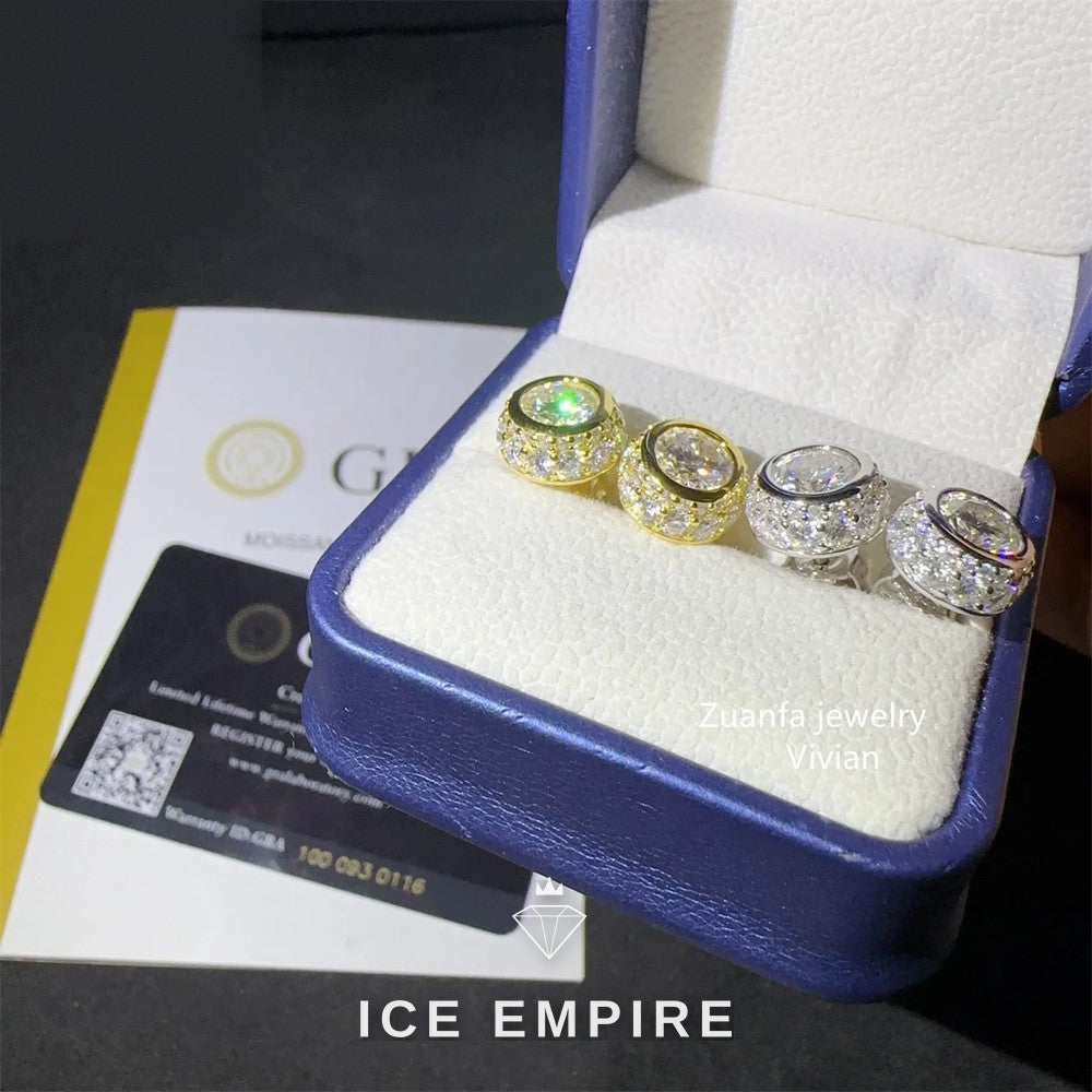 Iced Out 925 Silver Moissanite Earrings