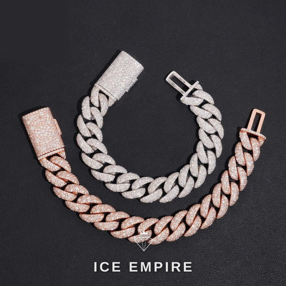 Iced Out 925 Silver Moissanite Cuban Chain