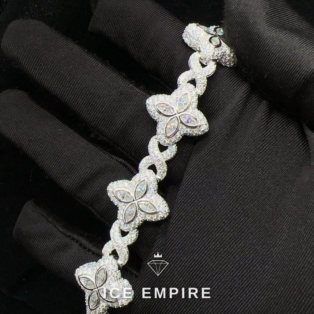 Iced Out 925 Silver Moissanite Cuban Chain