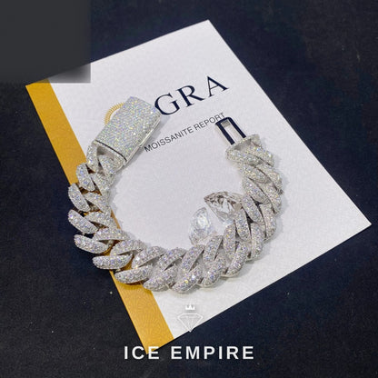 Iced Out Rose Gold Moissanite Cuban Chain